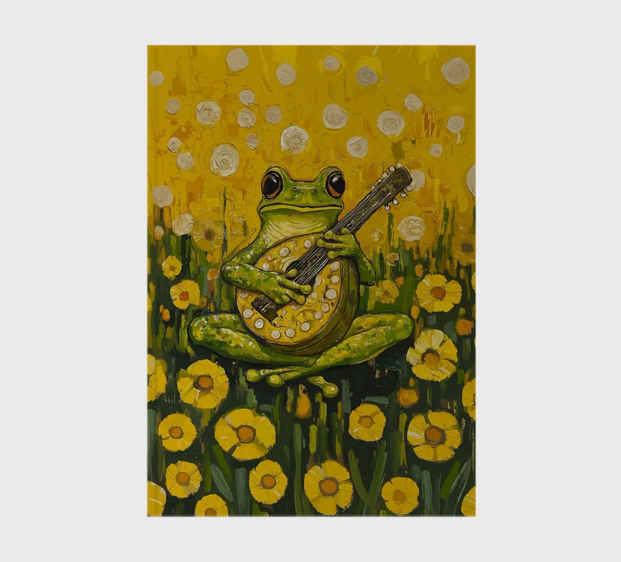 Frog Playing Mandolin notebook by apple crumble