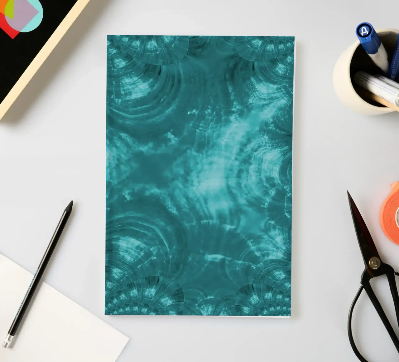 Abstract dynamic pattern in blue and white. notebook by Something for you