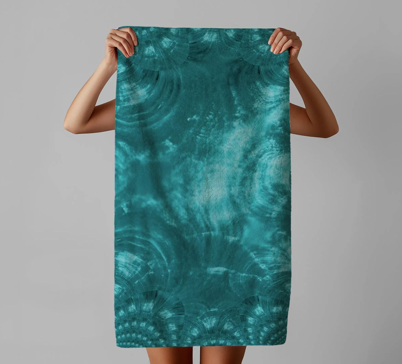 Abstract dynamic pattern in blue and white. towel by Something for you