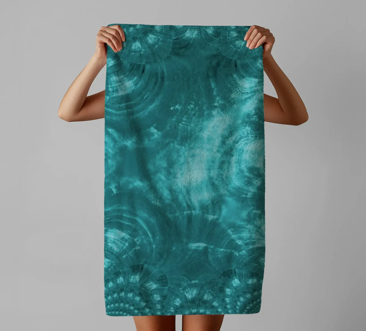 Abstract dynamic pattern in blue and white. towel by Something for you