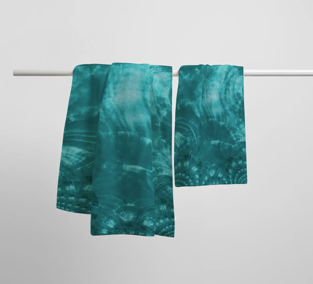 Abstract dynamic pattern in blue and white. towel by Something for you