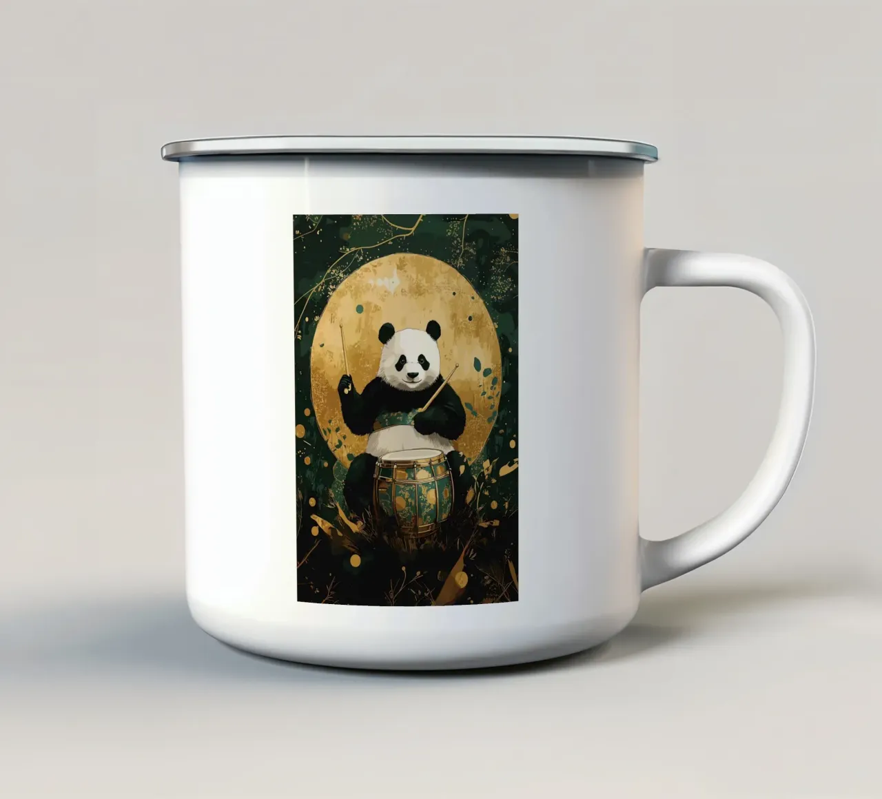Panda Drummer tazza in smalto da apple crumble