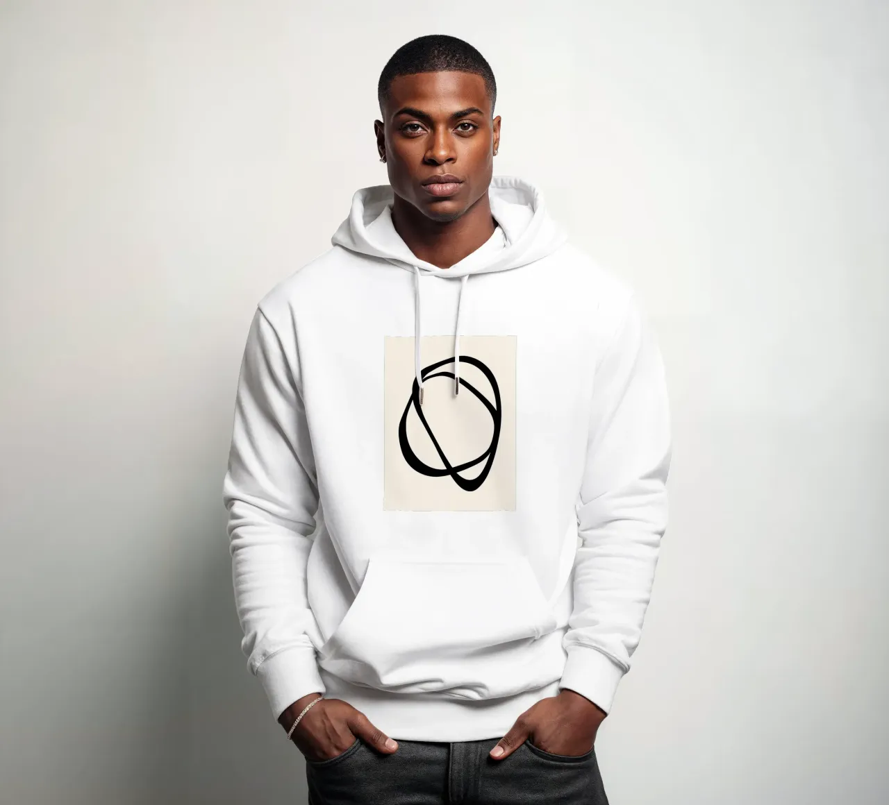 Interlocking Two CB | Minimalist Line Abstract hoodie van sabidussi