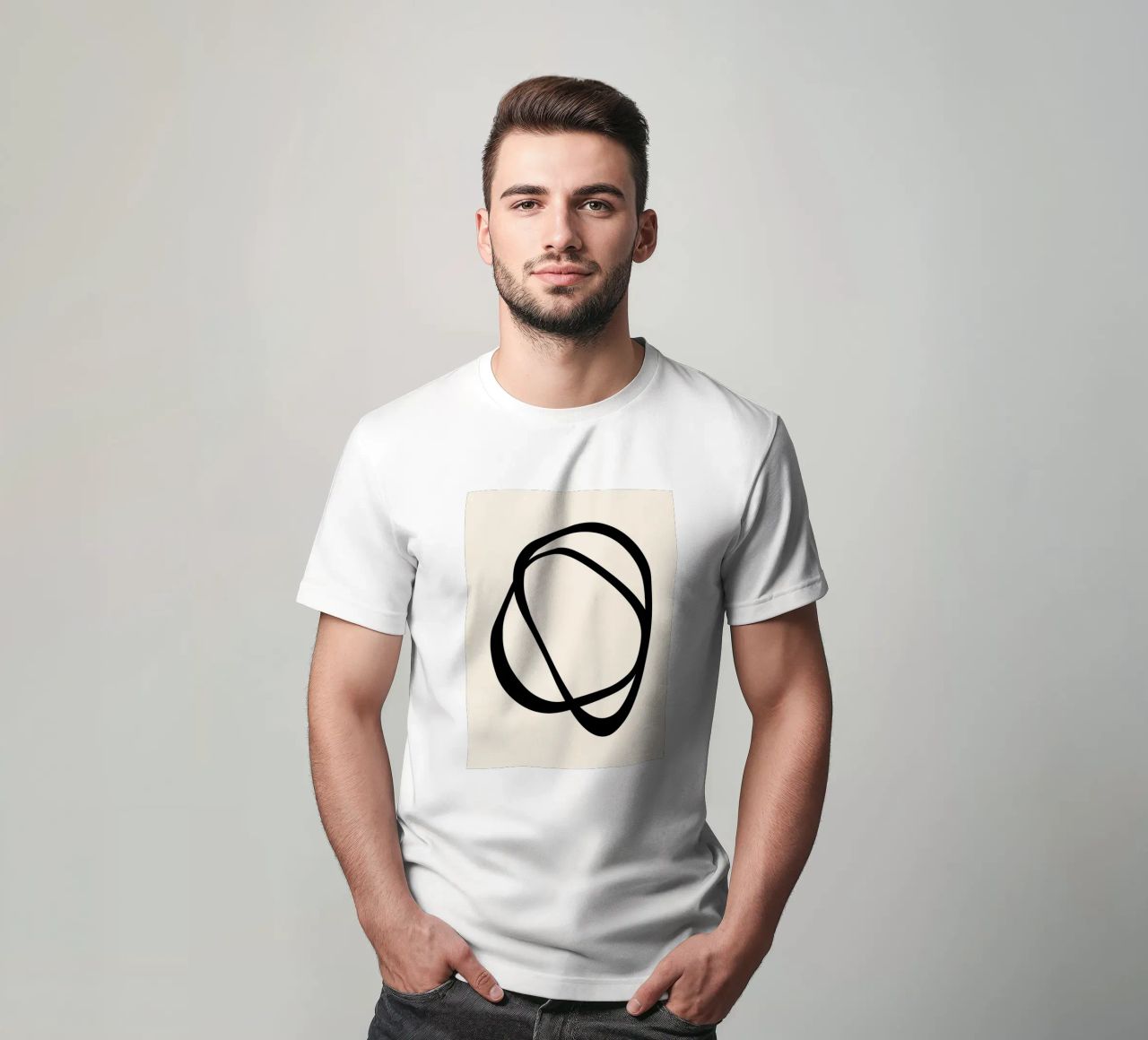 Interlocking Two CB | Minimalist Line Abstract T-Shirt von sabidussi