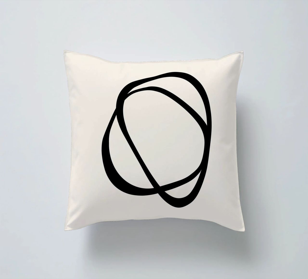 Interlocking Two CB | Minimalist Line Abstract cuscino da sabidussi