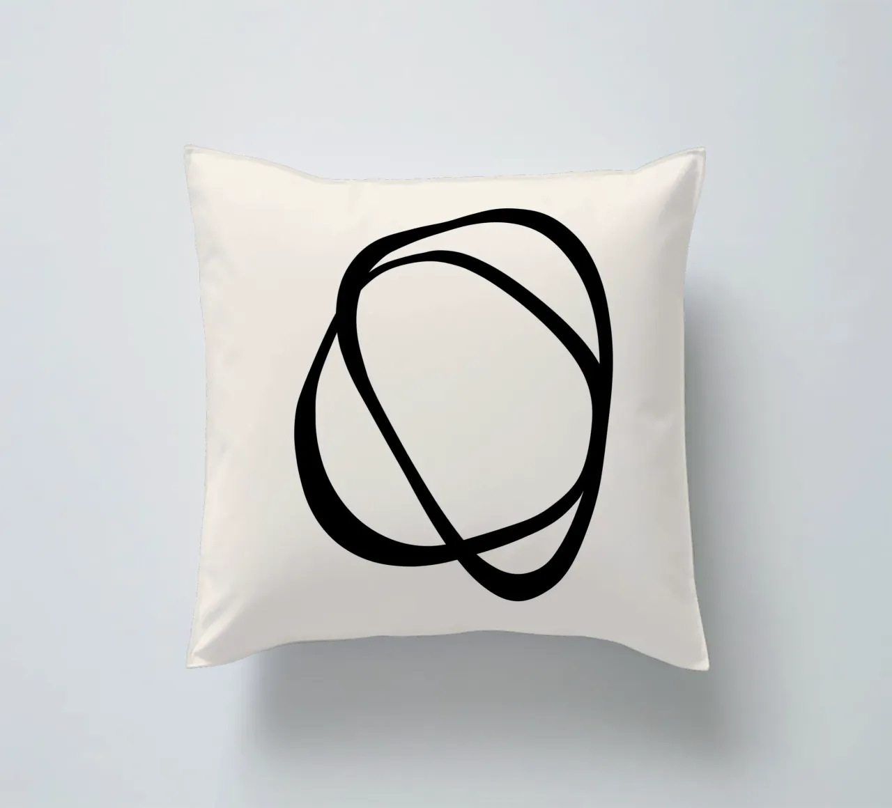 Interlocking Two CB | Minimalist Line Abstract decorative cushion by sabidussi
