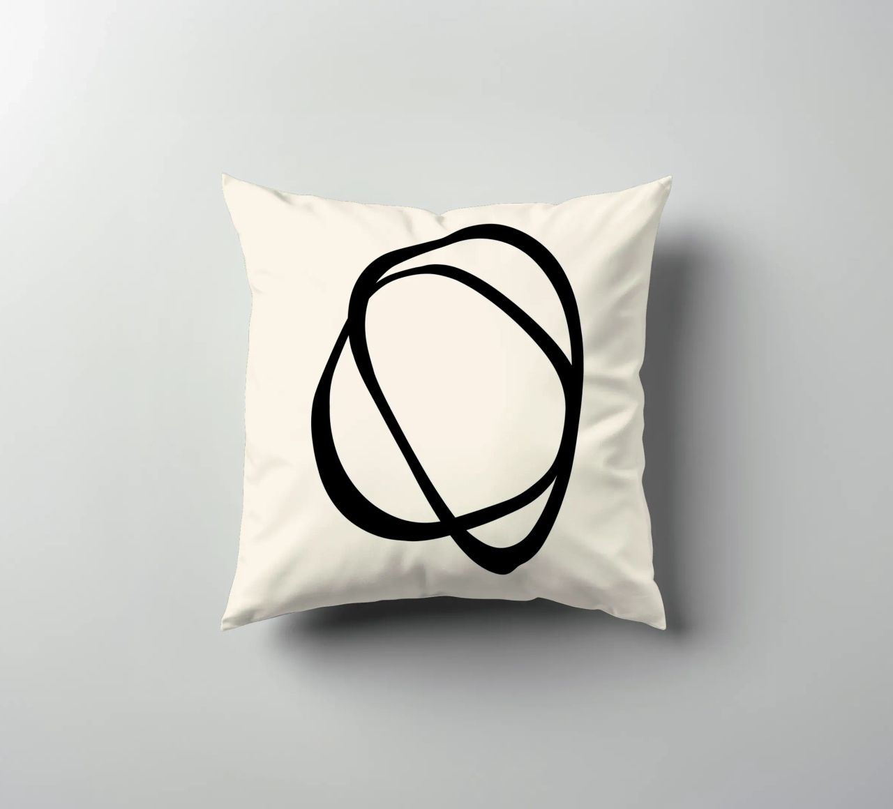 Interlocking Two CB | Minimalist Line Abstract cuscino da sabidussi