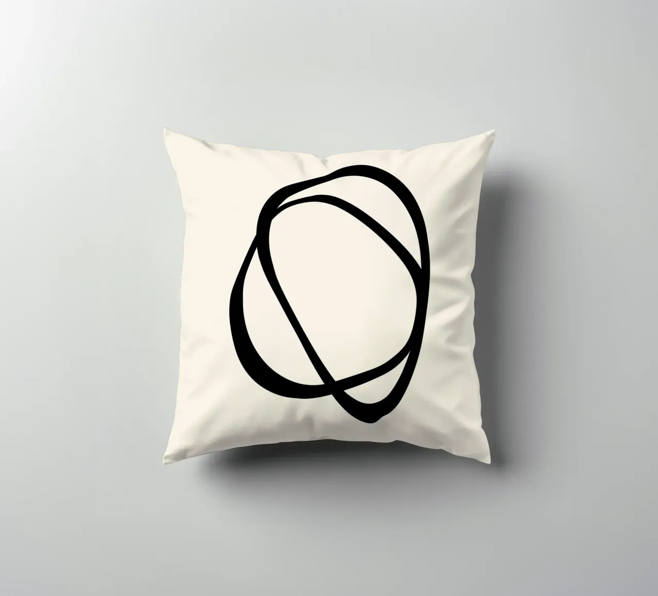 Interlocking Two CB | Minimalist Line Abstract decorative cushion by sabidussi