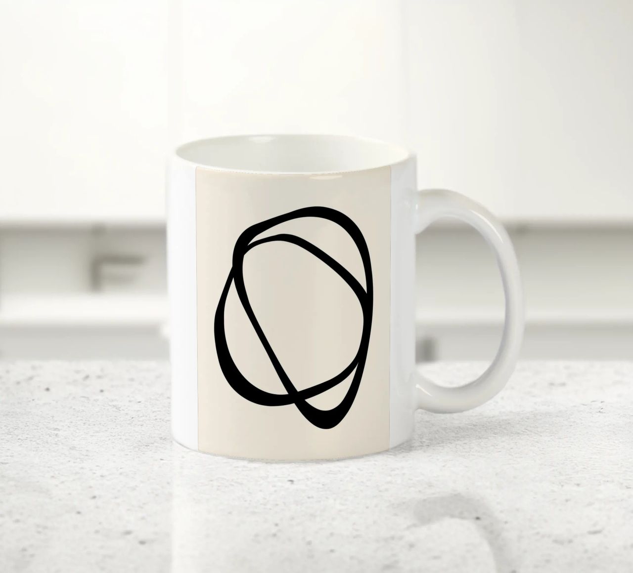 Interlocking Two CB | Minimalist Line Abstract Keramik Tasse von sabidussi