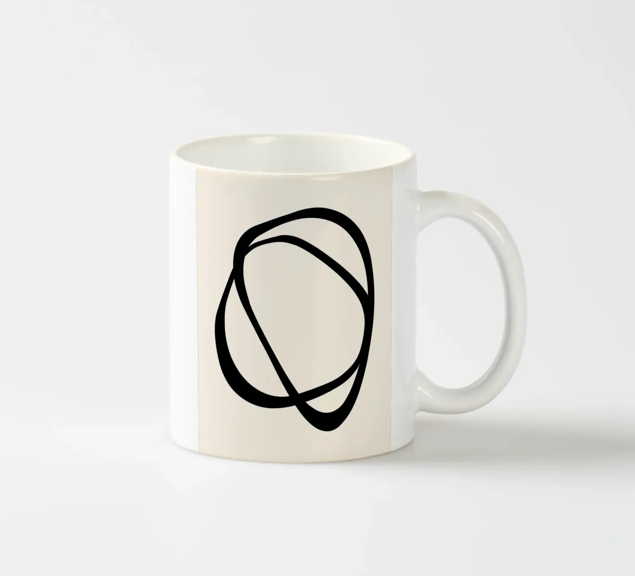 Interlocking Two CB | Minimalist Line Abstract Keramik Tasse von sabidussi
