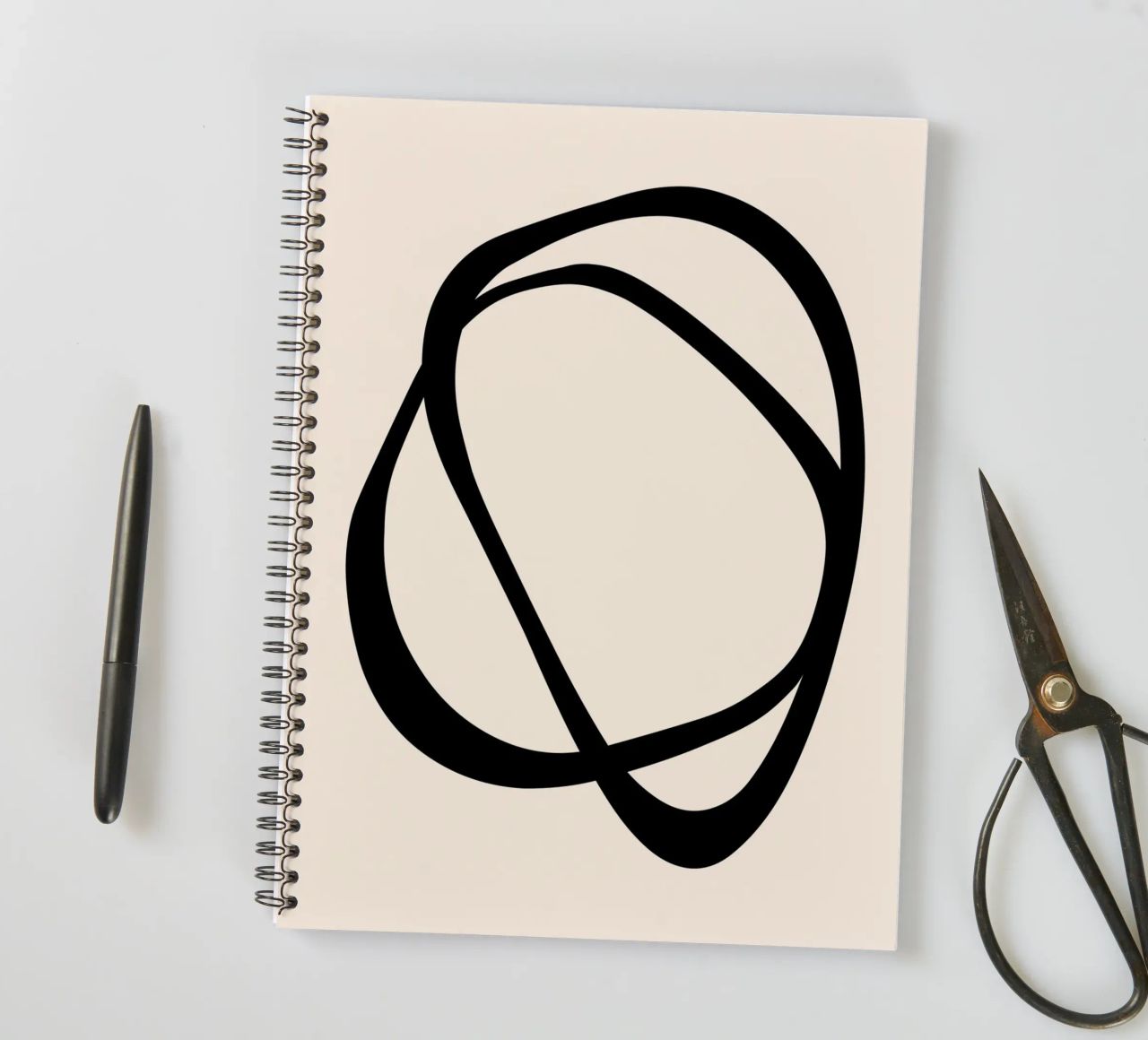 Interlocking Two CB | Minimalist Line Abstract Ringbuch von sabidussi