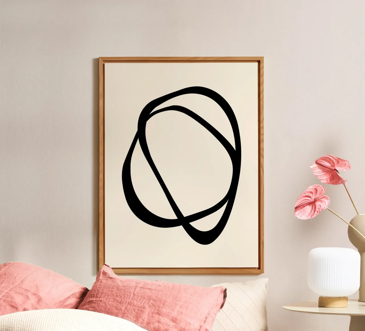 Interlocking Two CB | Minimalist Line Abstract aluminium-dibond van sabidussi