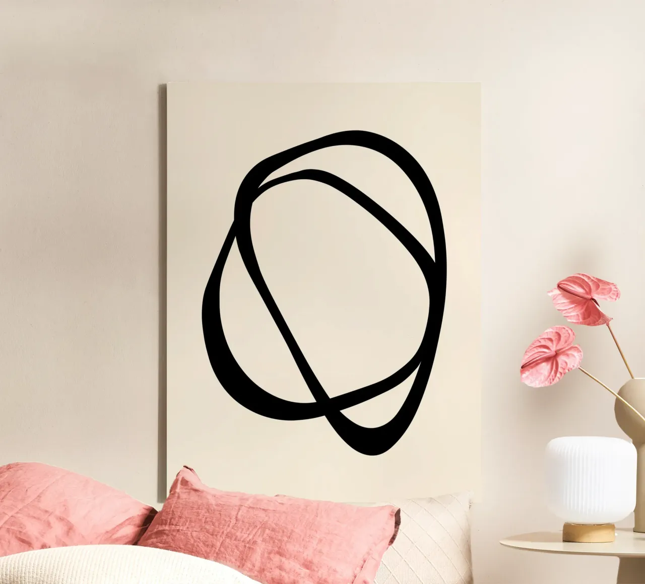 Interlocking Two CB | Minimalist Line Abstract tela da sabidussi