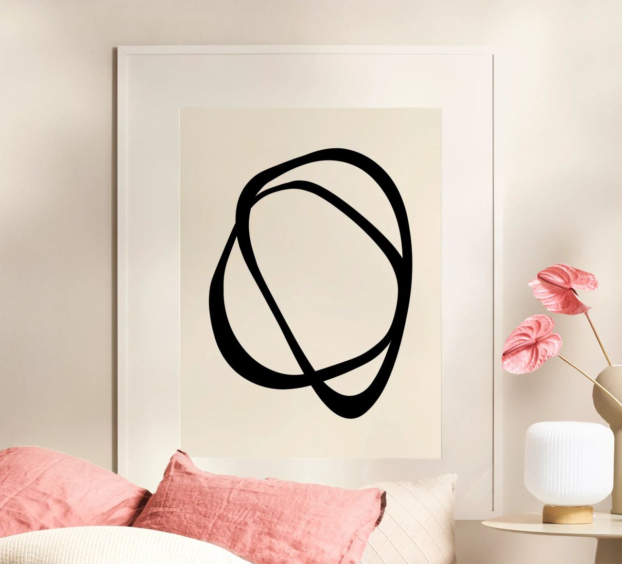 Interlocking Two CB | Minimalist Line Abstract Poster von sabidussi