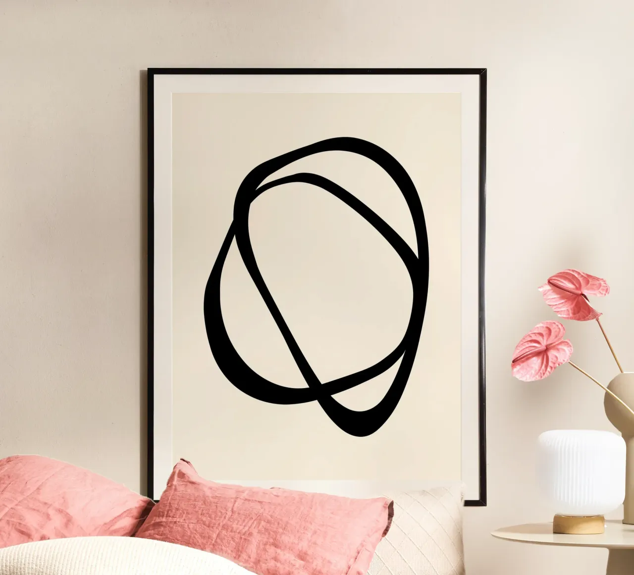 Interlocking Two CB | Minimalist Line Abstract Hahnemühle von sabidussi