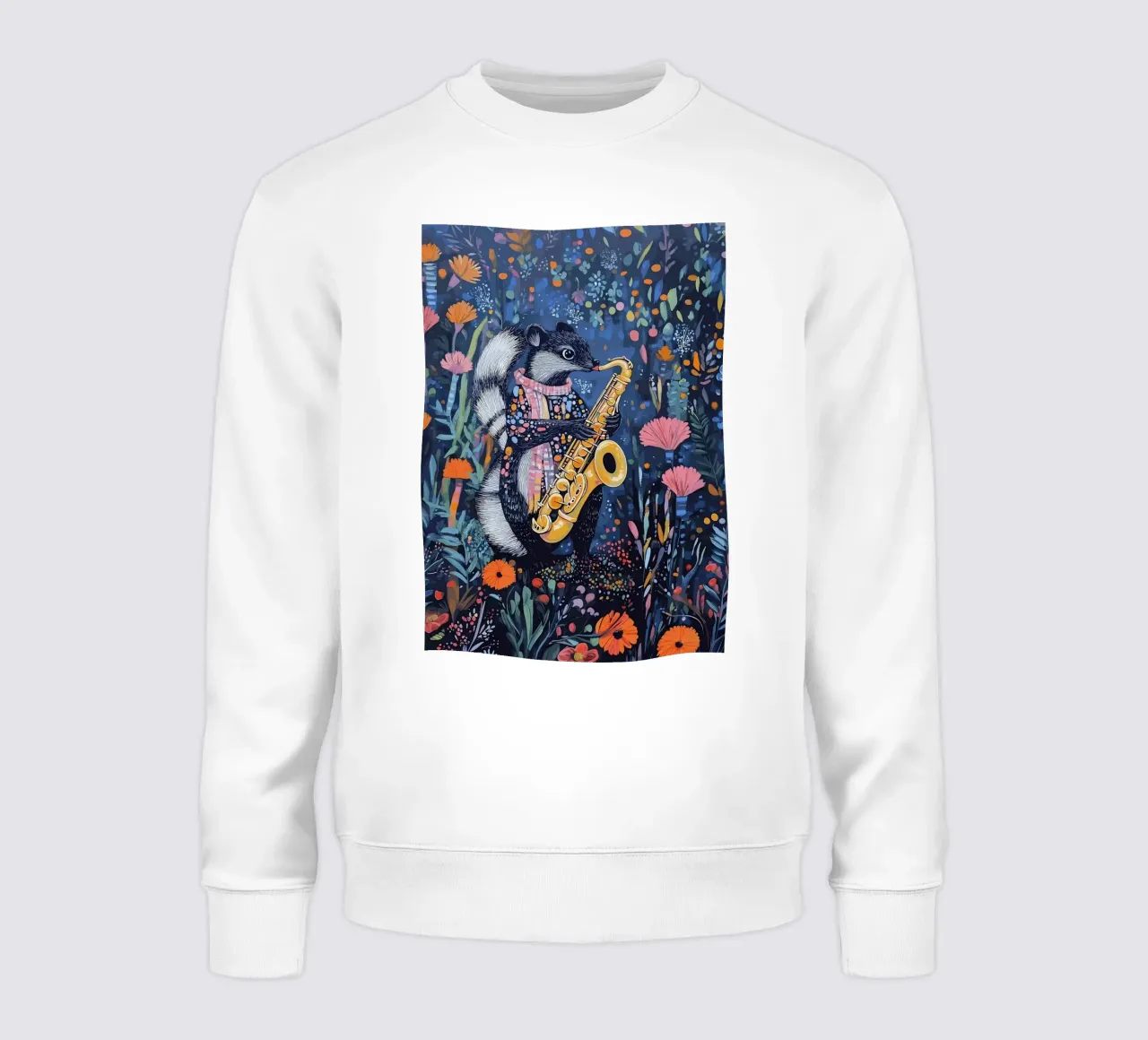 Puzzola che suona il sassofono felpa da apple crumble