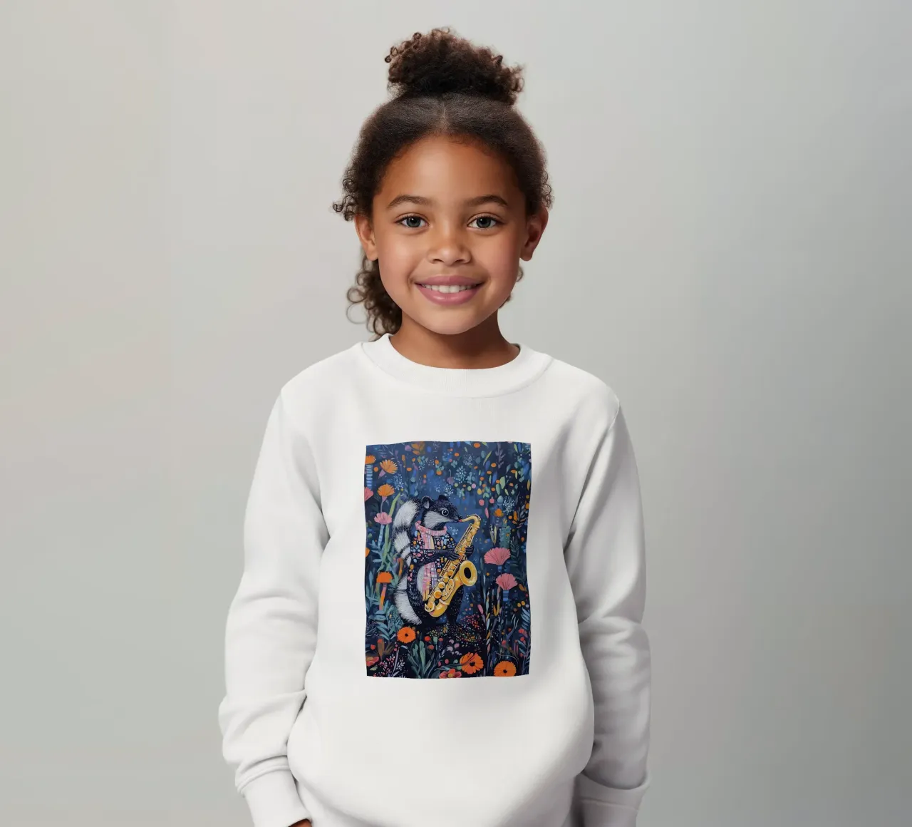 Puzzola che suona il sassofono felpa bambino da apple crumble