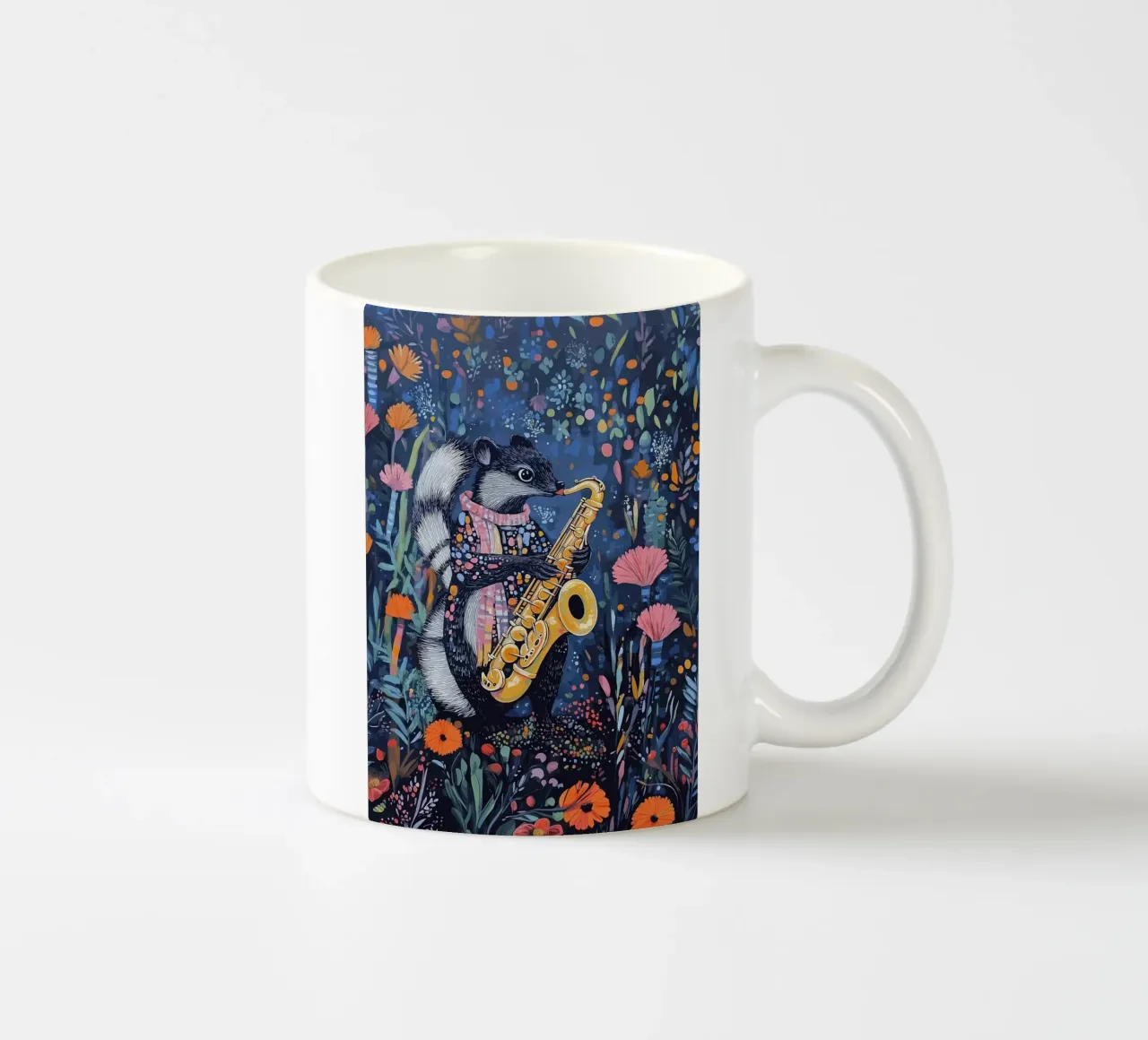Puzzola che suona il sassofono tazza in ceramica da apple crumble