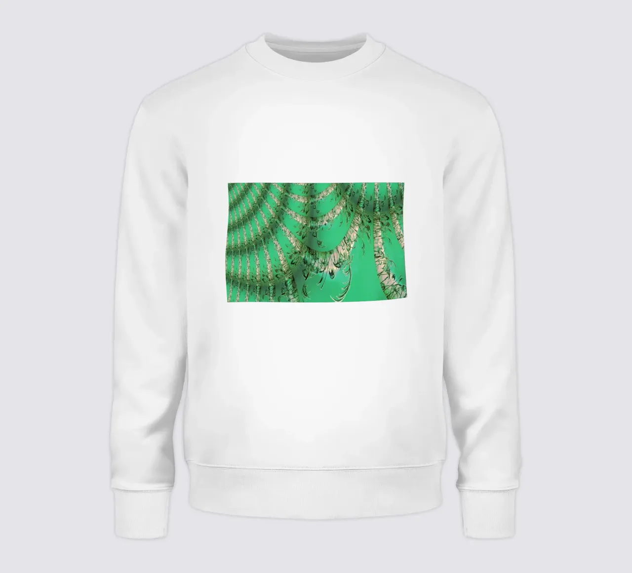 Abstract dynamic pattern in green and white. sweatshirt by Something for you