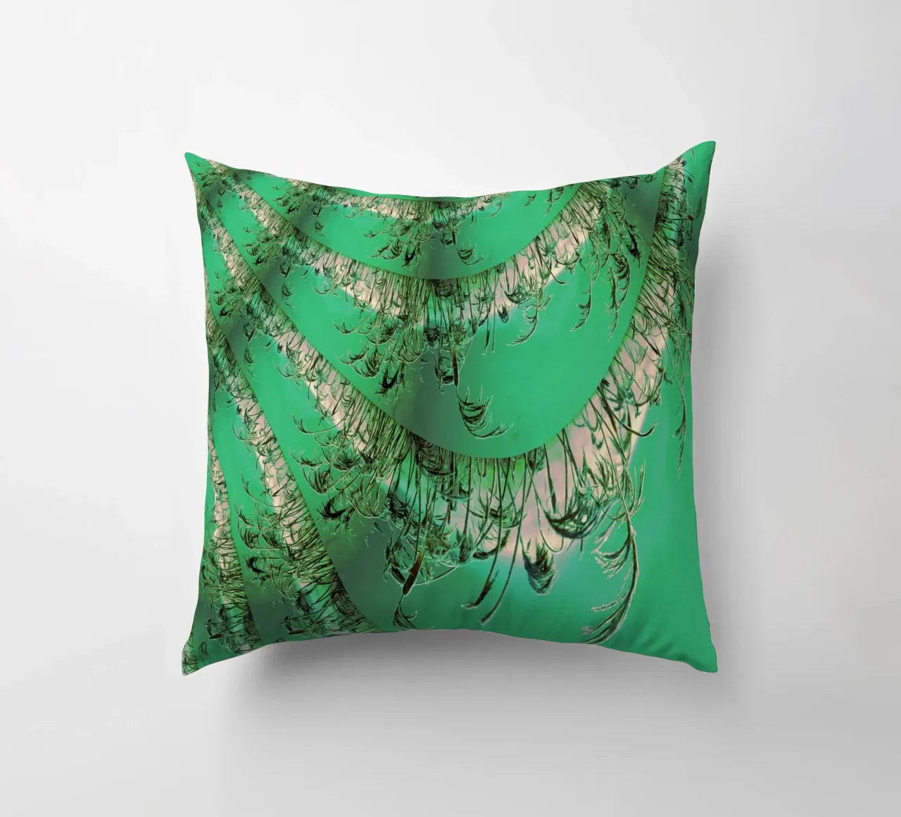 Abstract dynamic pattern in green and white. decorative cushion by Something for you
