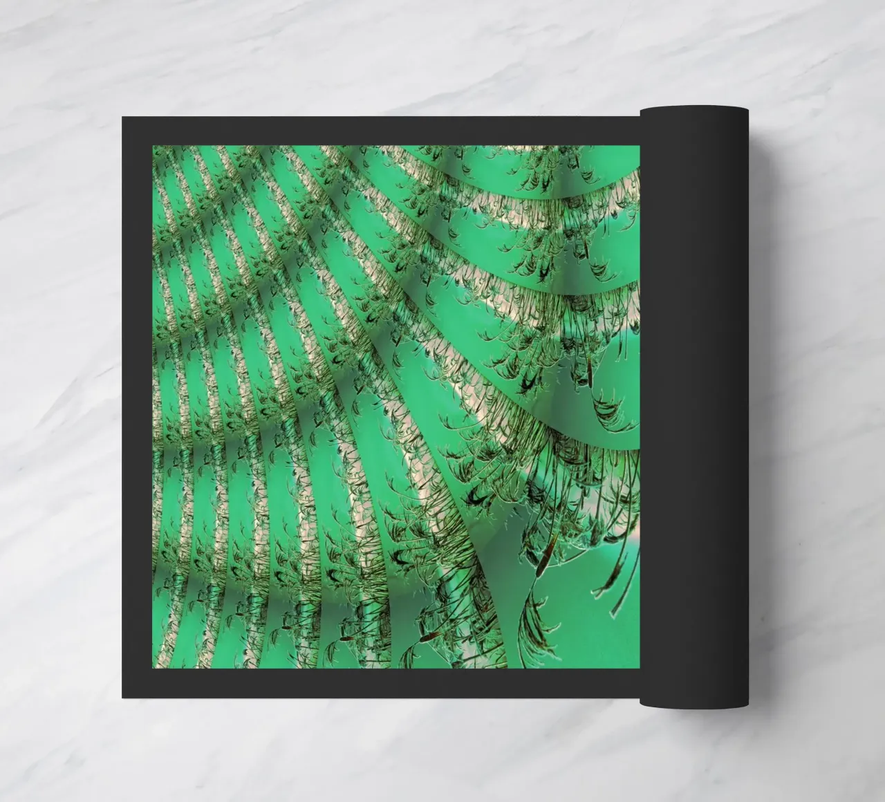 Abstract dynamic pattern in green and white. doormat by Something for you