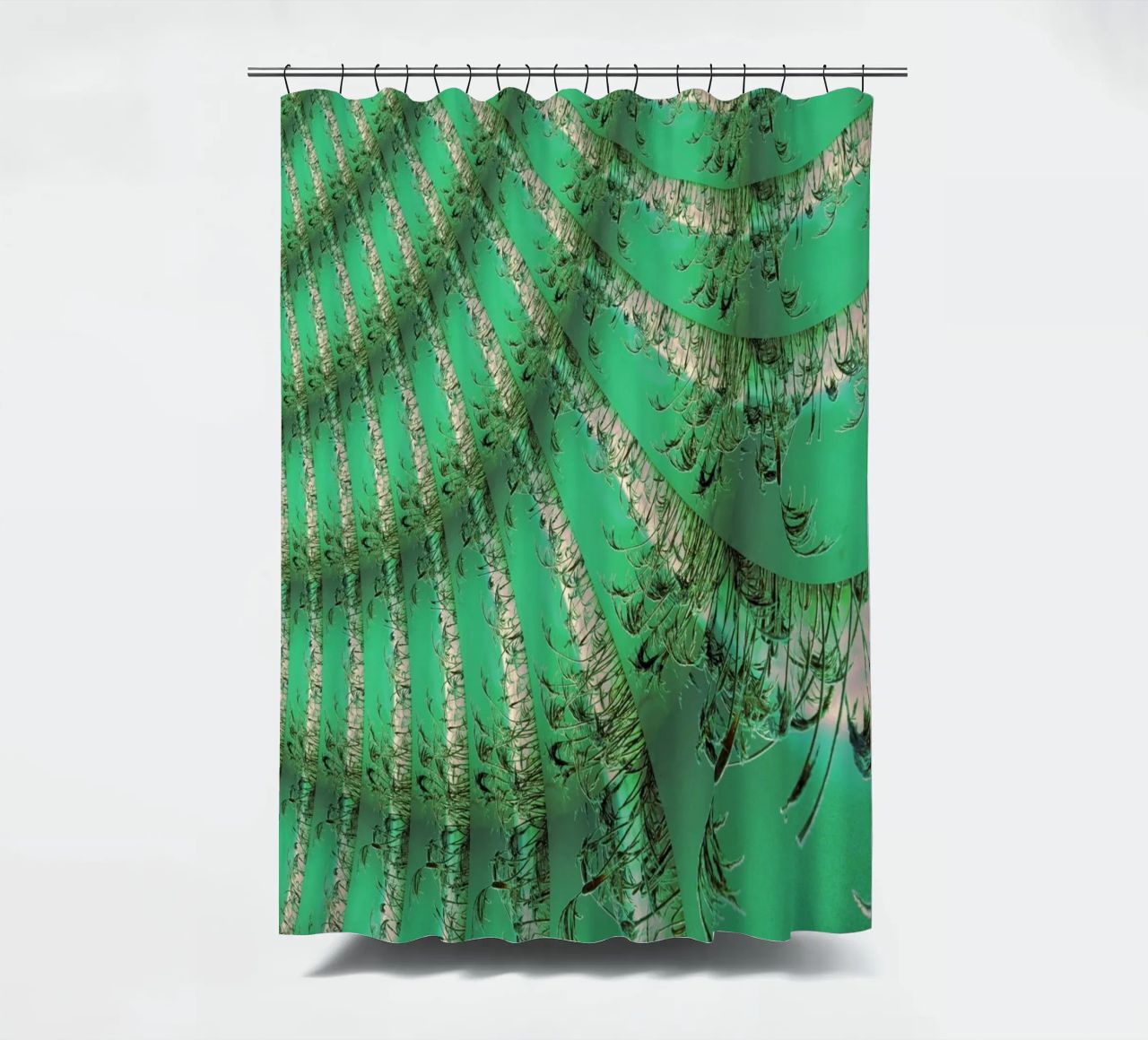 Motif dynamique abstrait en vert et blanc. rideau de douche de Something for you