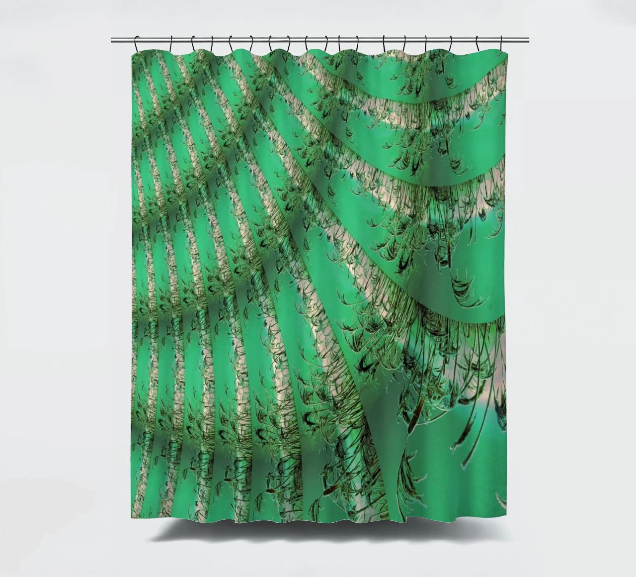Motif dynamique abstrait en vert et blanc. rideau de douche de Something for you