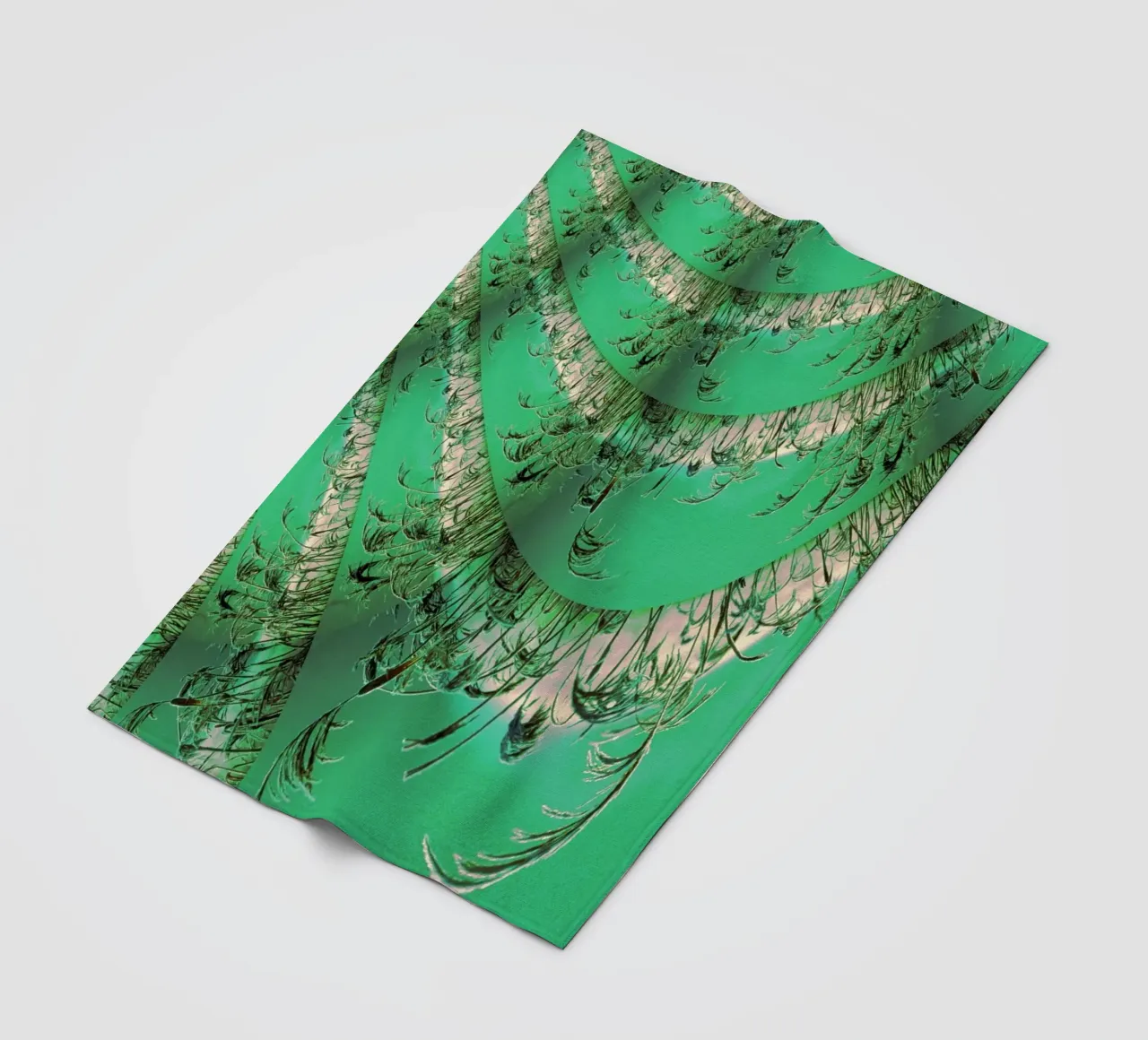 Abstract dynamic pattern in green and white. fleece blanket by Something for you