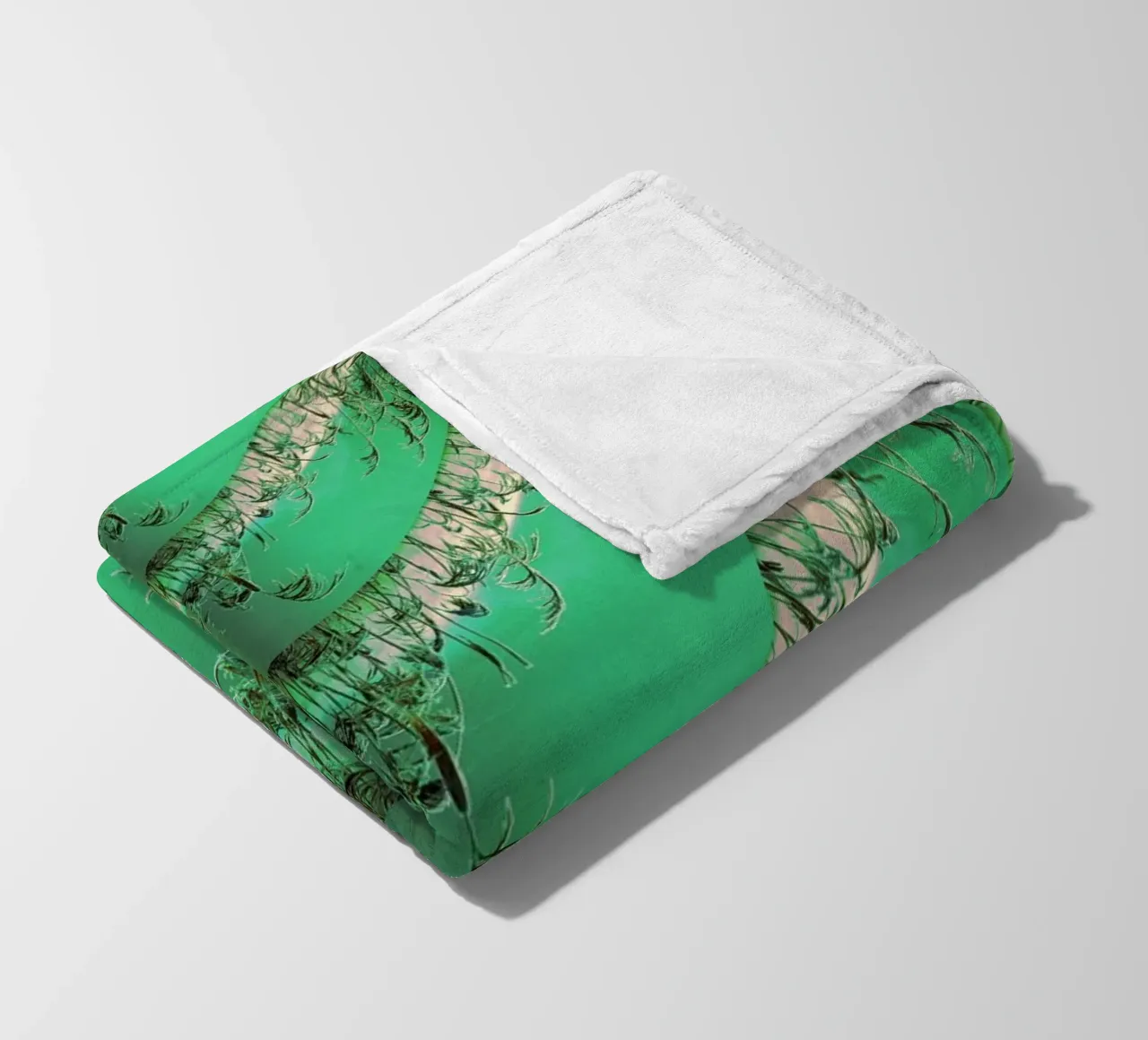 Abstract dynamic pattern in green and white. fleece blanket by Something for you