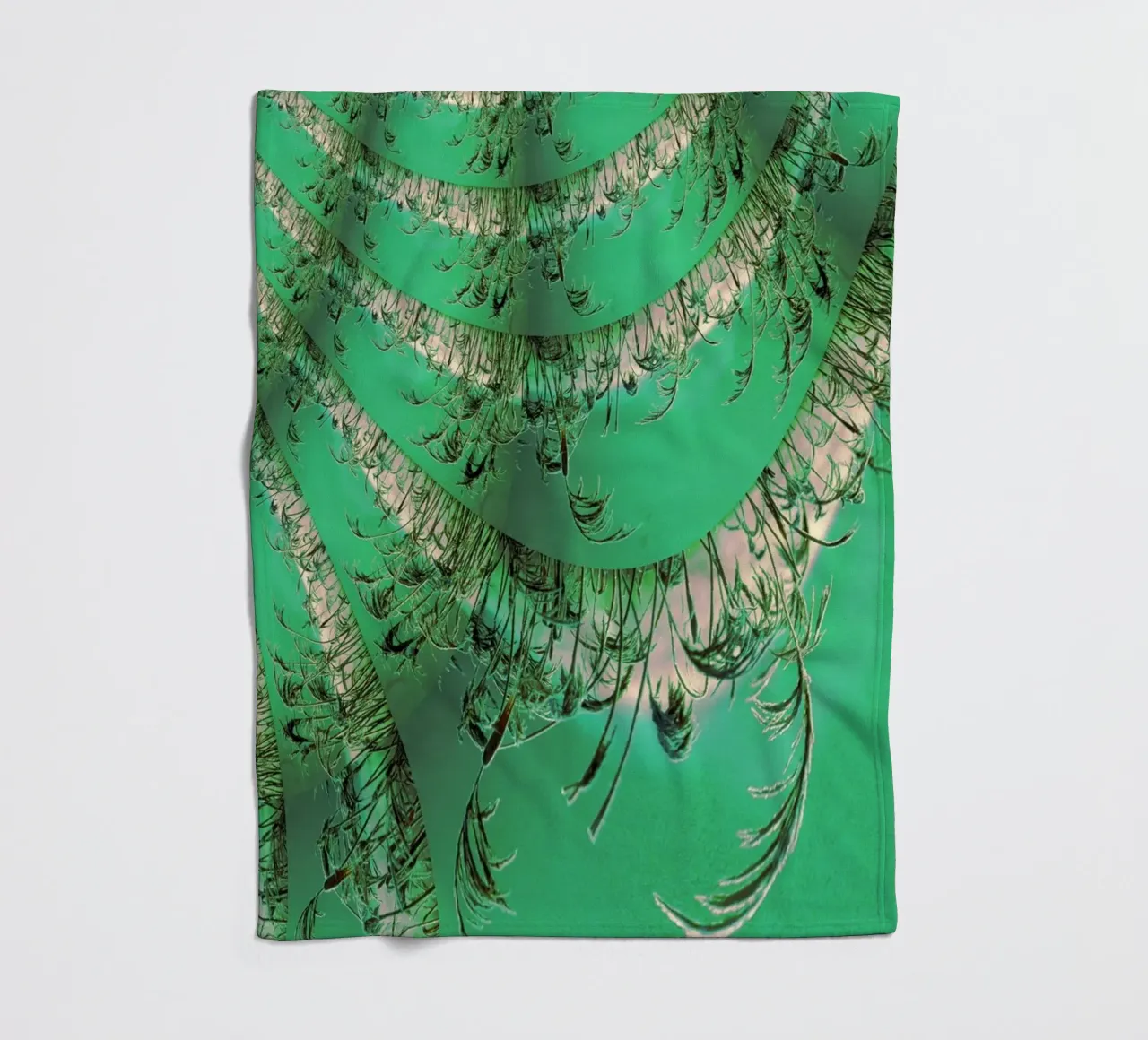 Abstract dynamic pattern in green and white. fleece blanket by Something for you