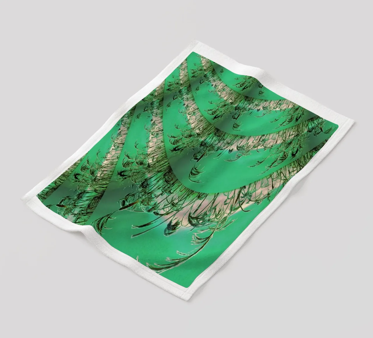 Abstract dynamic pattern in green and white. fleece blanket by Something for you