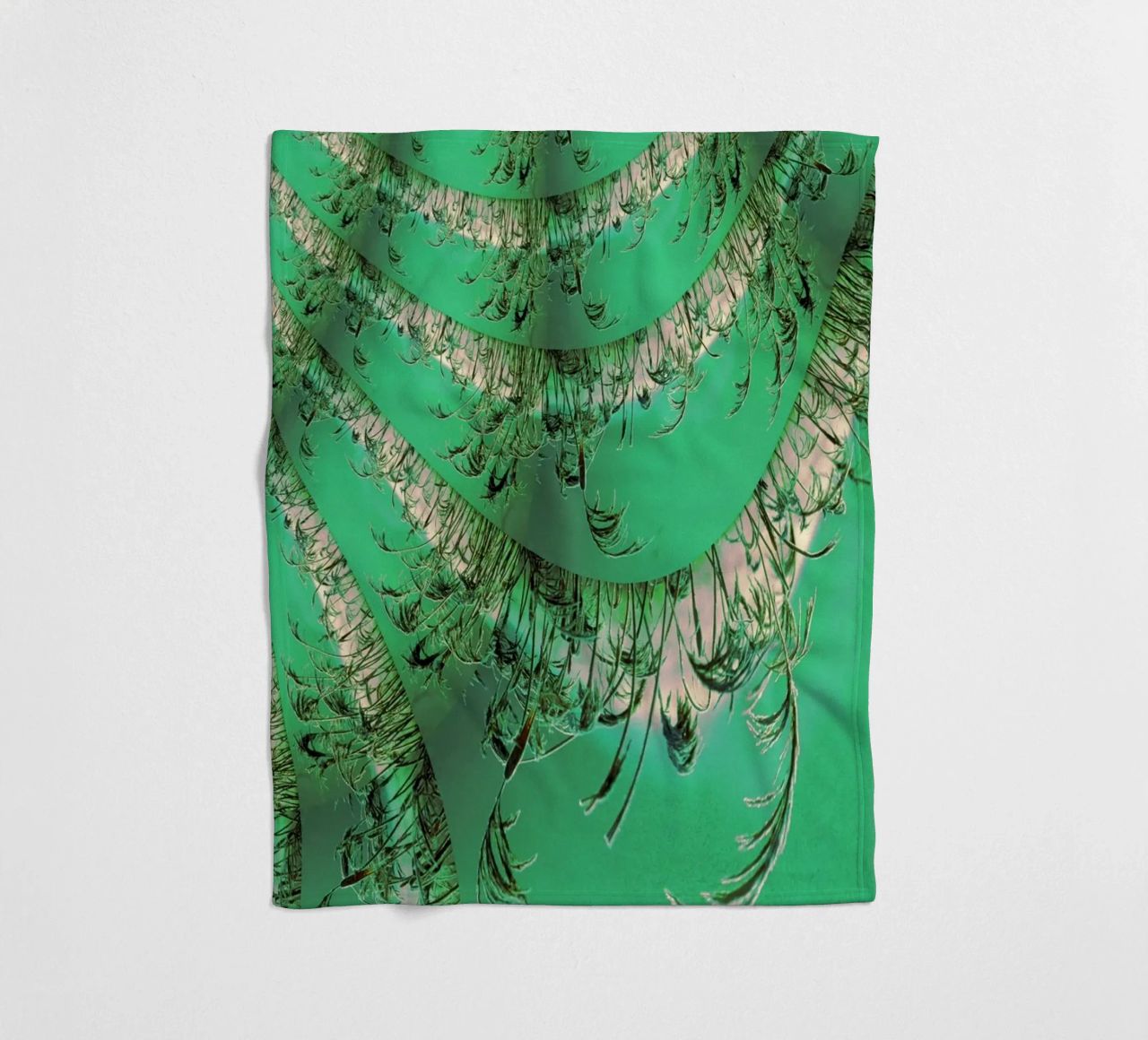 Abstract dynamic pattern in green and white. fleece blanket by Something for you