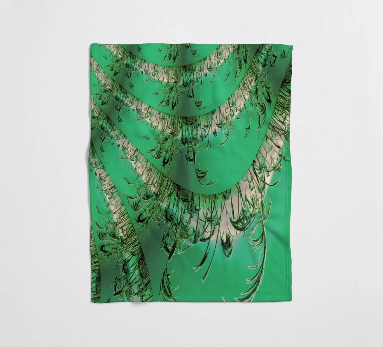 Abstract dynamic pattern in green and white. fleece blanket by Something for you