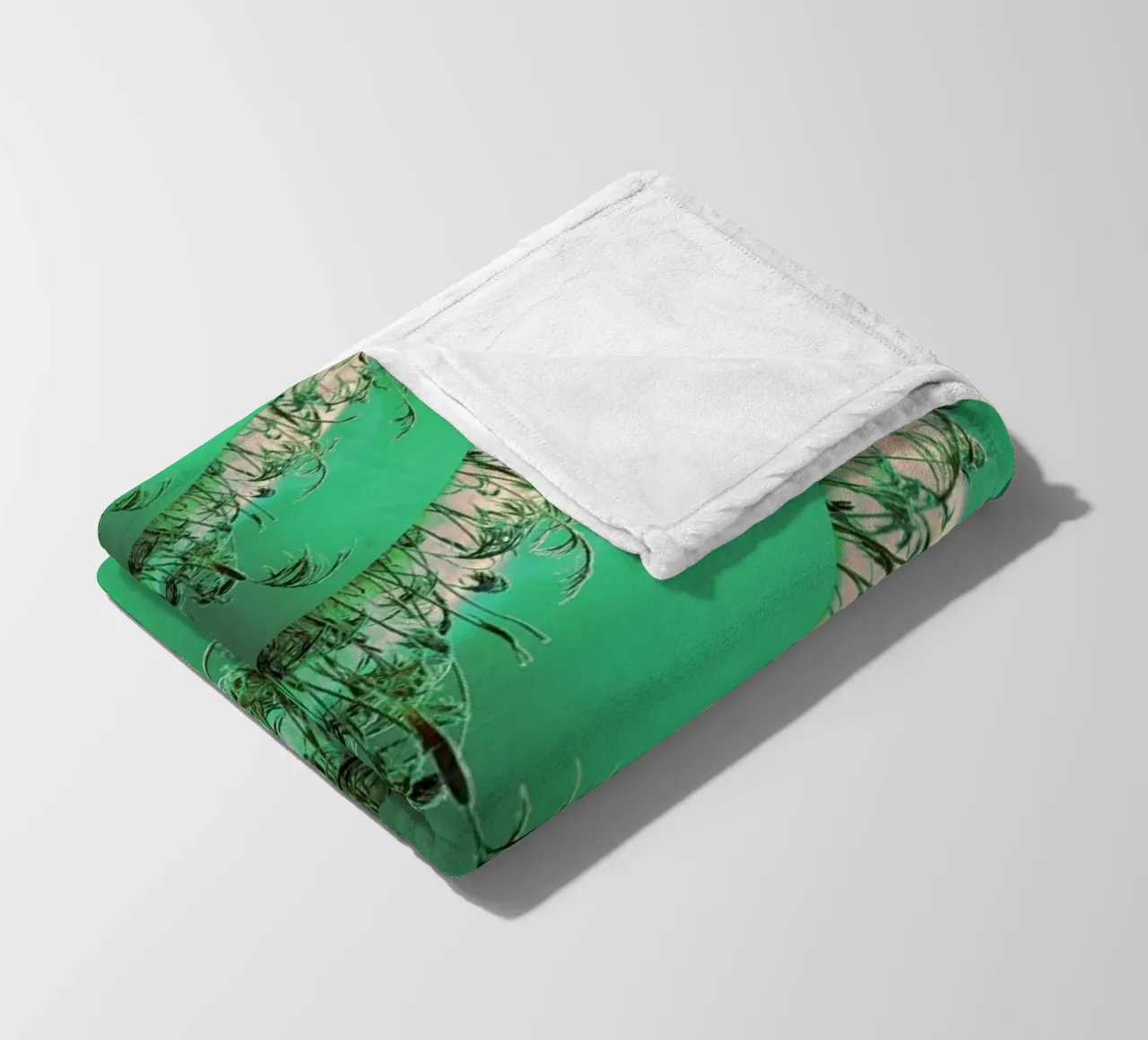 Abstract dynamic pattern in green and white. fleece blanket by Something for you