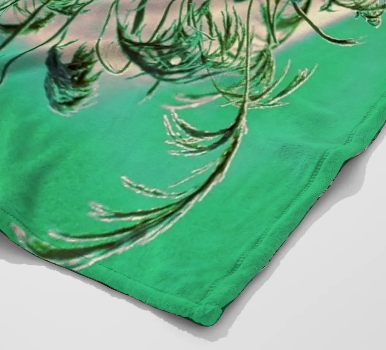 Abstract dynamic pattern in green and white. fleece blanket by Something for you