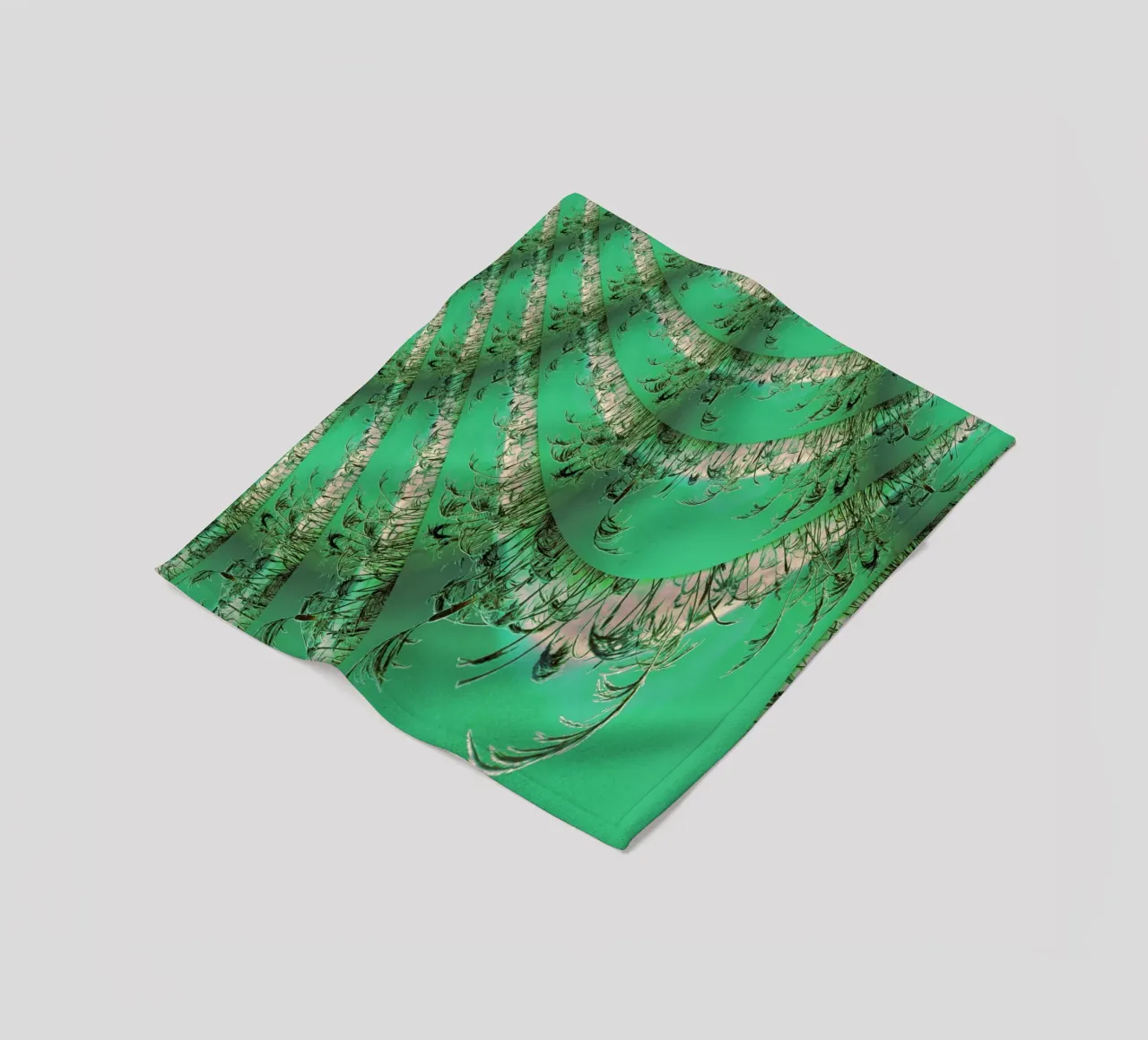 Abstract dynamic pattern in green and white. fleece blanket by Something for you
