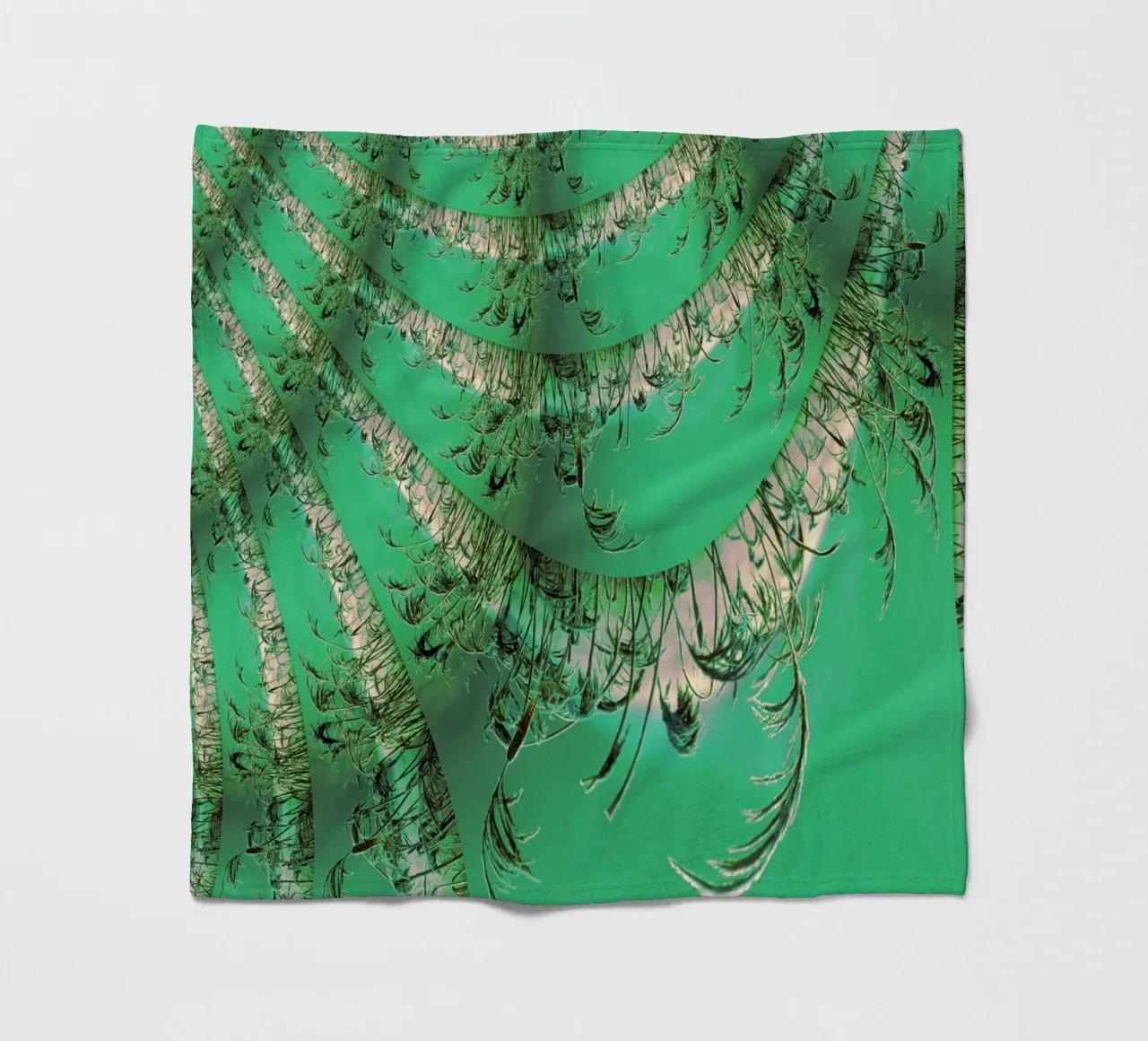 Abstract dynamic pattern in green and white. fleece blanket by Something for you