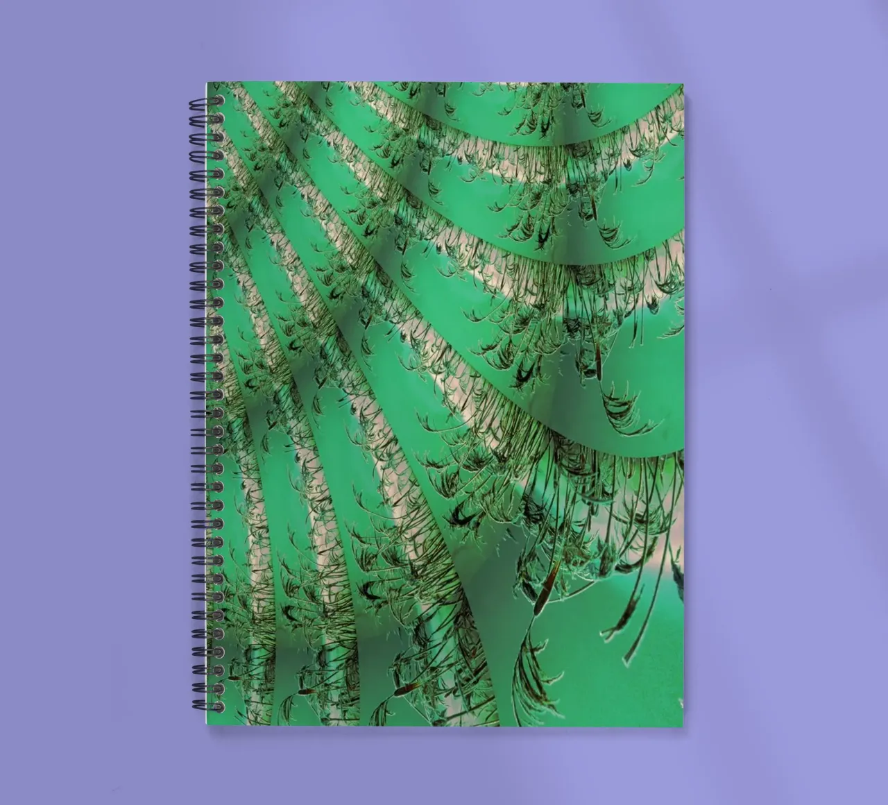 Abstract dynamic pattern in green and white. spiral notebook by Something for you
