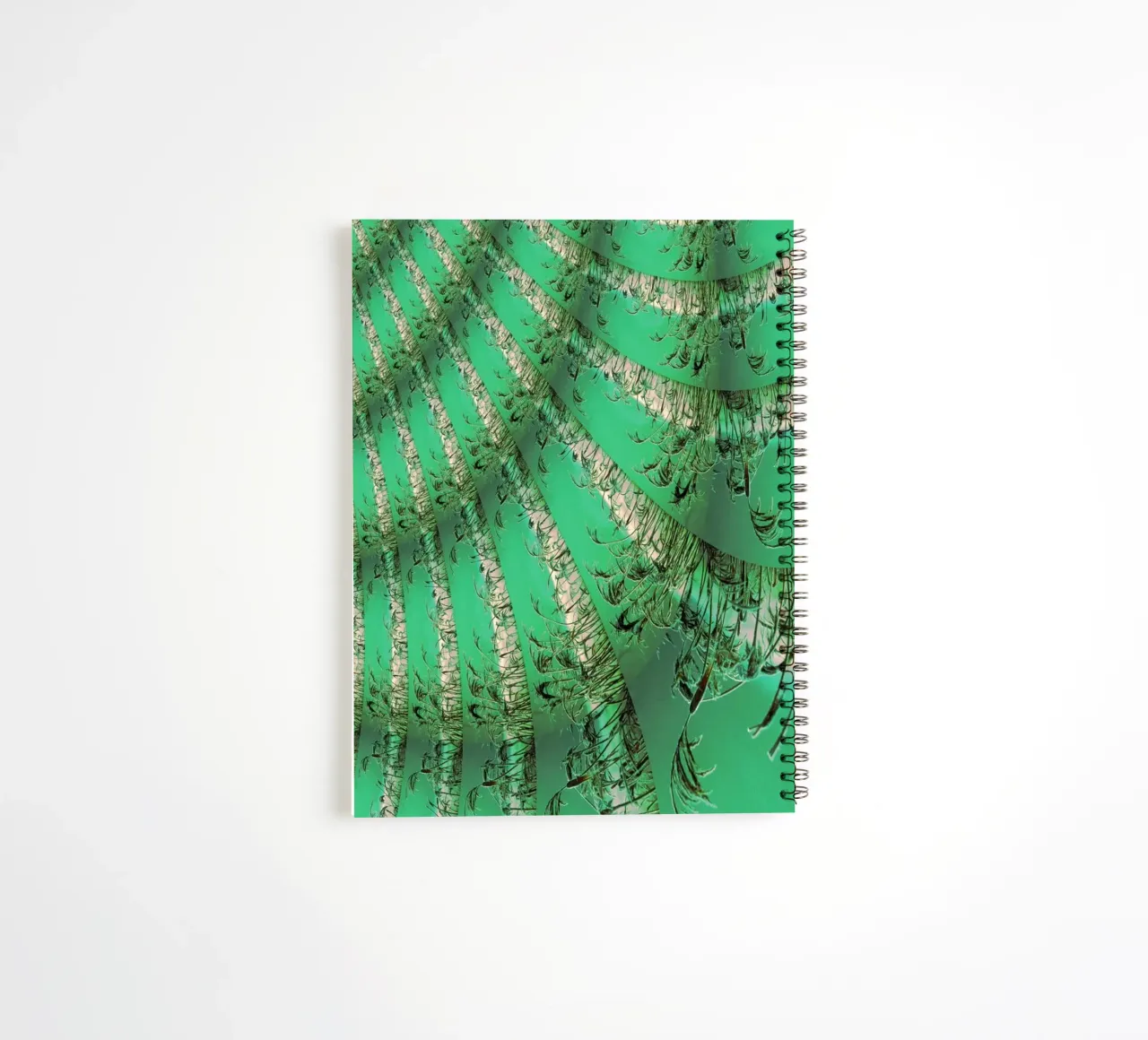 Abstract dynamic pattern in green and white. spiral notebook by Something for you