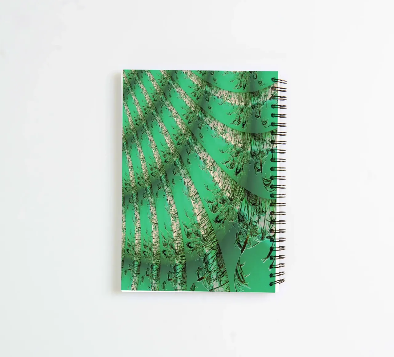 Abstract dynamic pattern in green and white. spiral notebook by Something for you