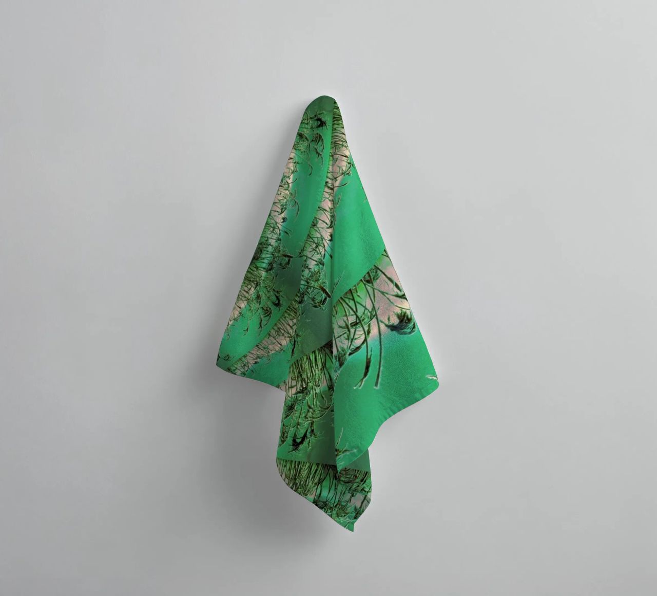 Abstract dynamic pattern in green and white. towel by Something for you