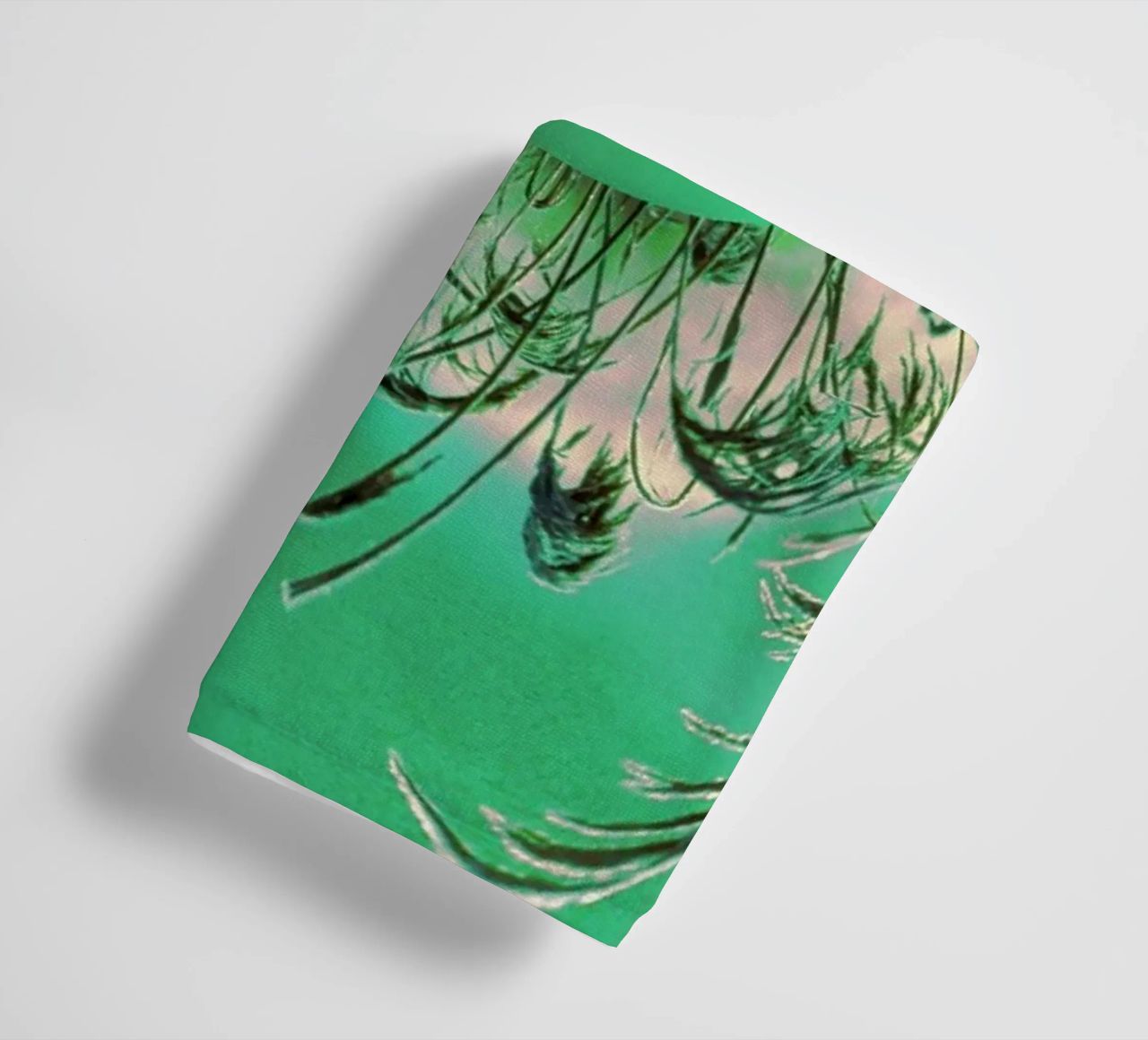 Abstract dynamic pattern in green and white. towel by Something for you