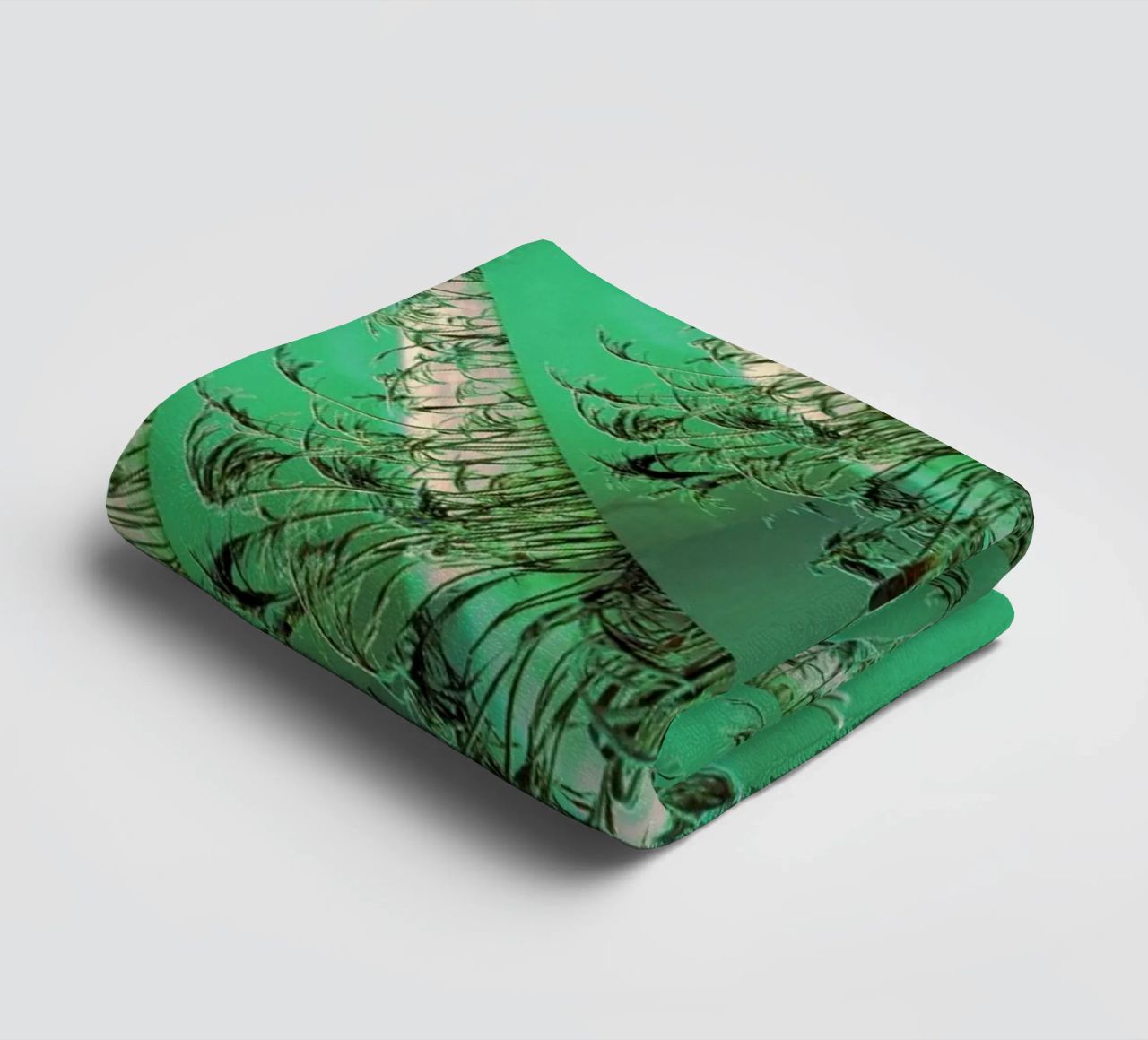 Abstract dynamic pattern in green and white. towel by Something for you