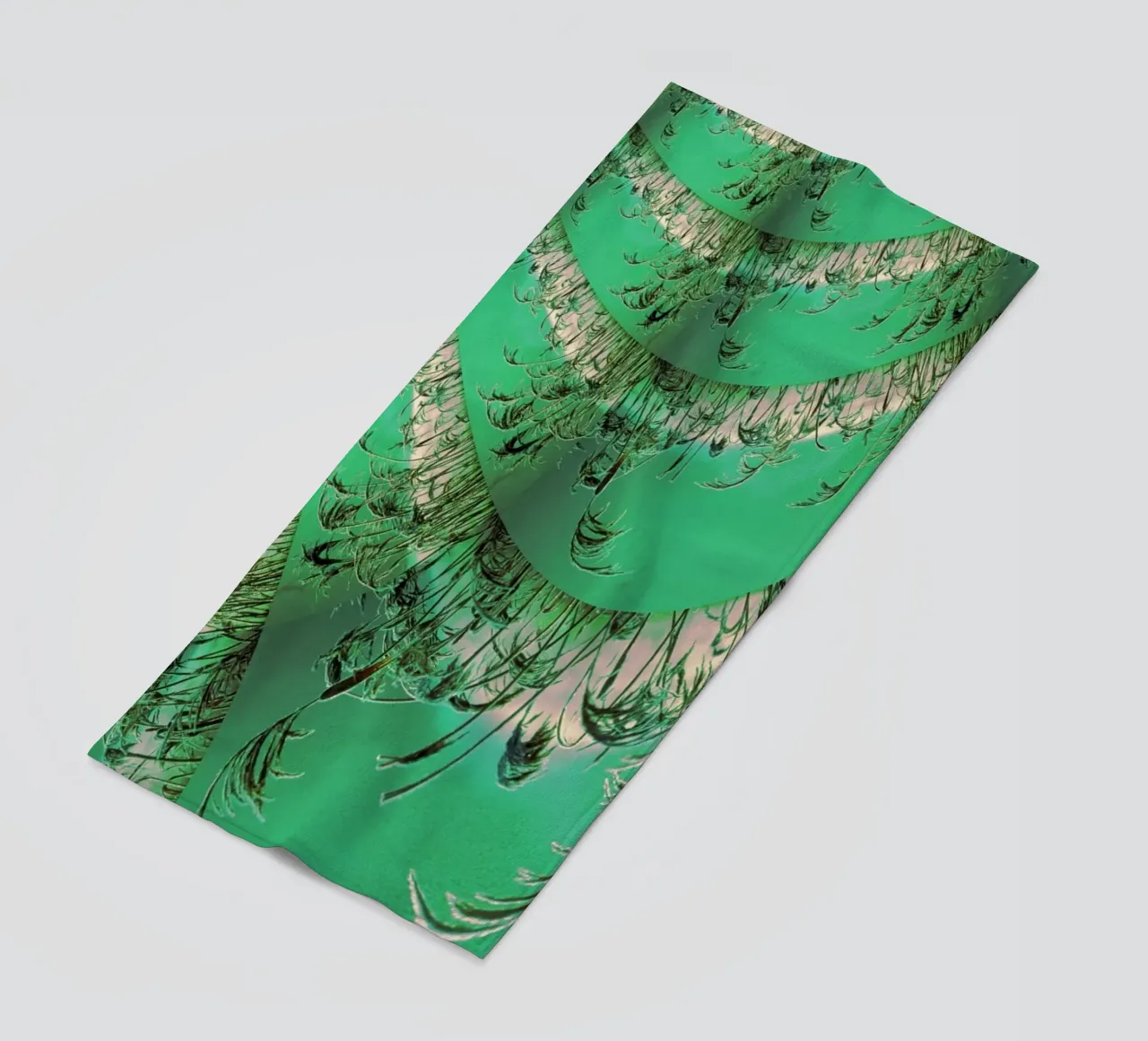 Abstract dynamic pattern in green and white. beach towel by Something for you