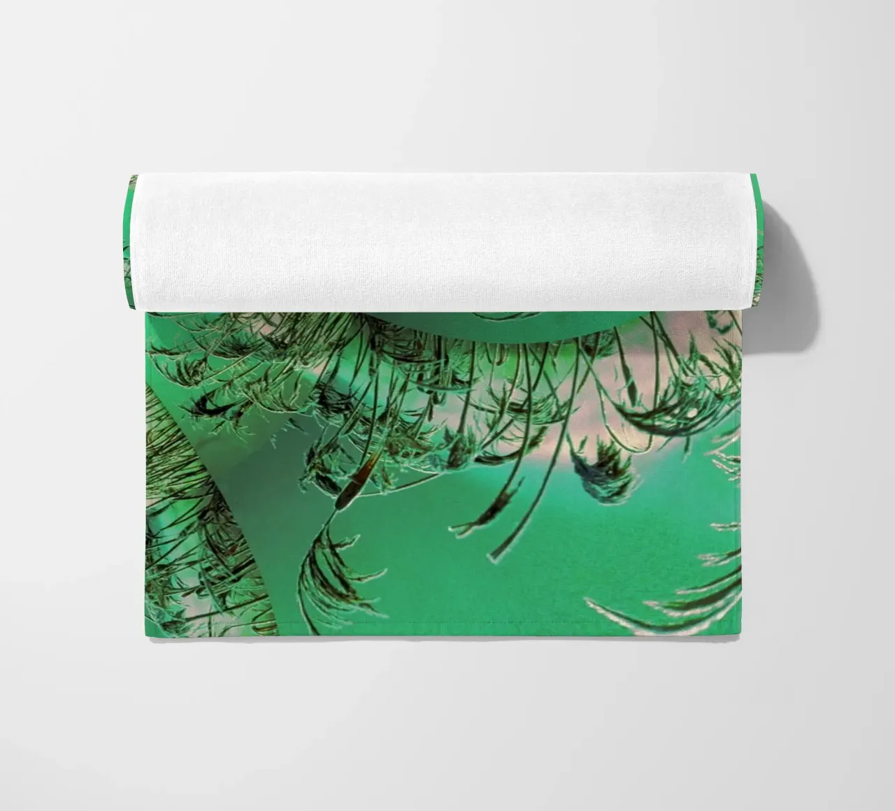 Abstract dynamic pattern in green and white. beach towel by Something for you