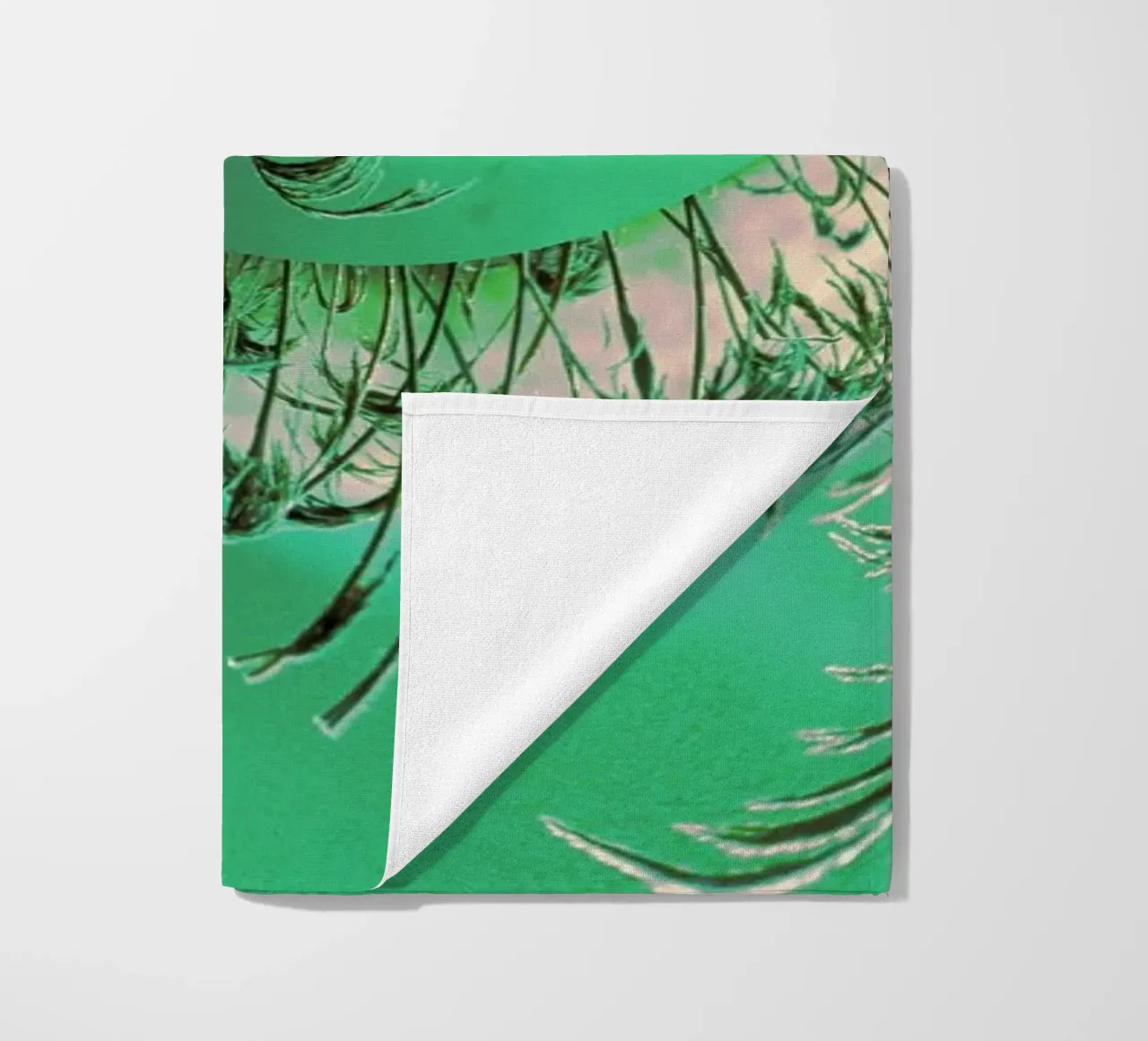 Abstract dynamic pattern in green and white. beach towel by Something for you