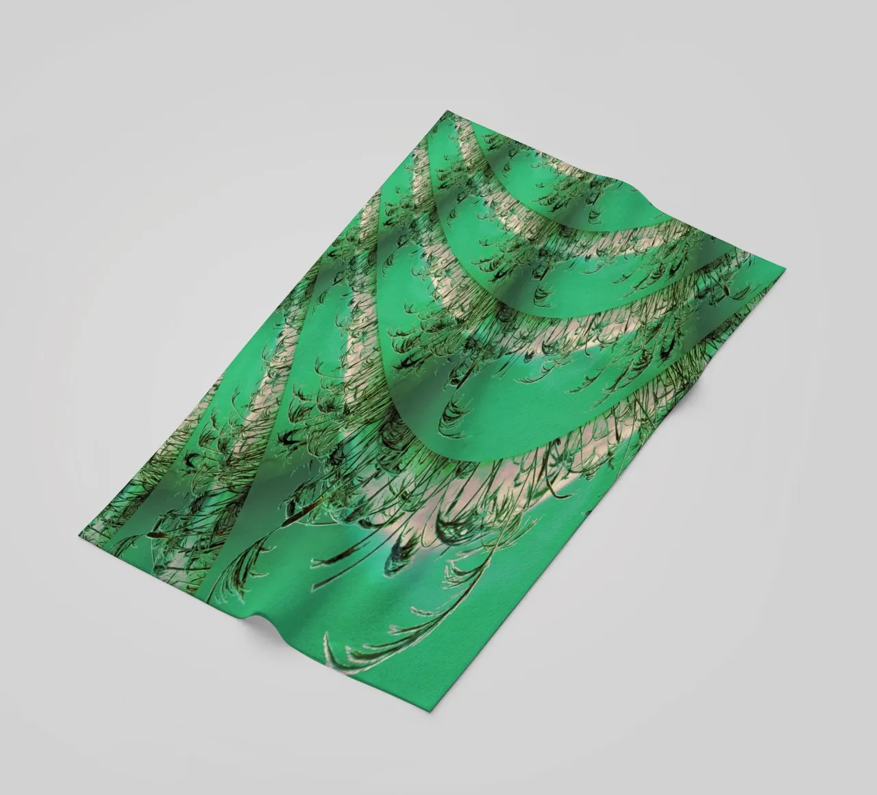 Abstract dynamic pattern in green and white. beach towel by Something for you