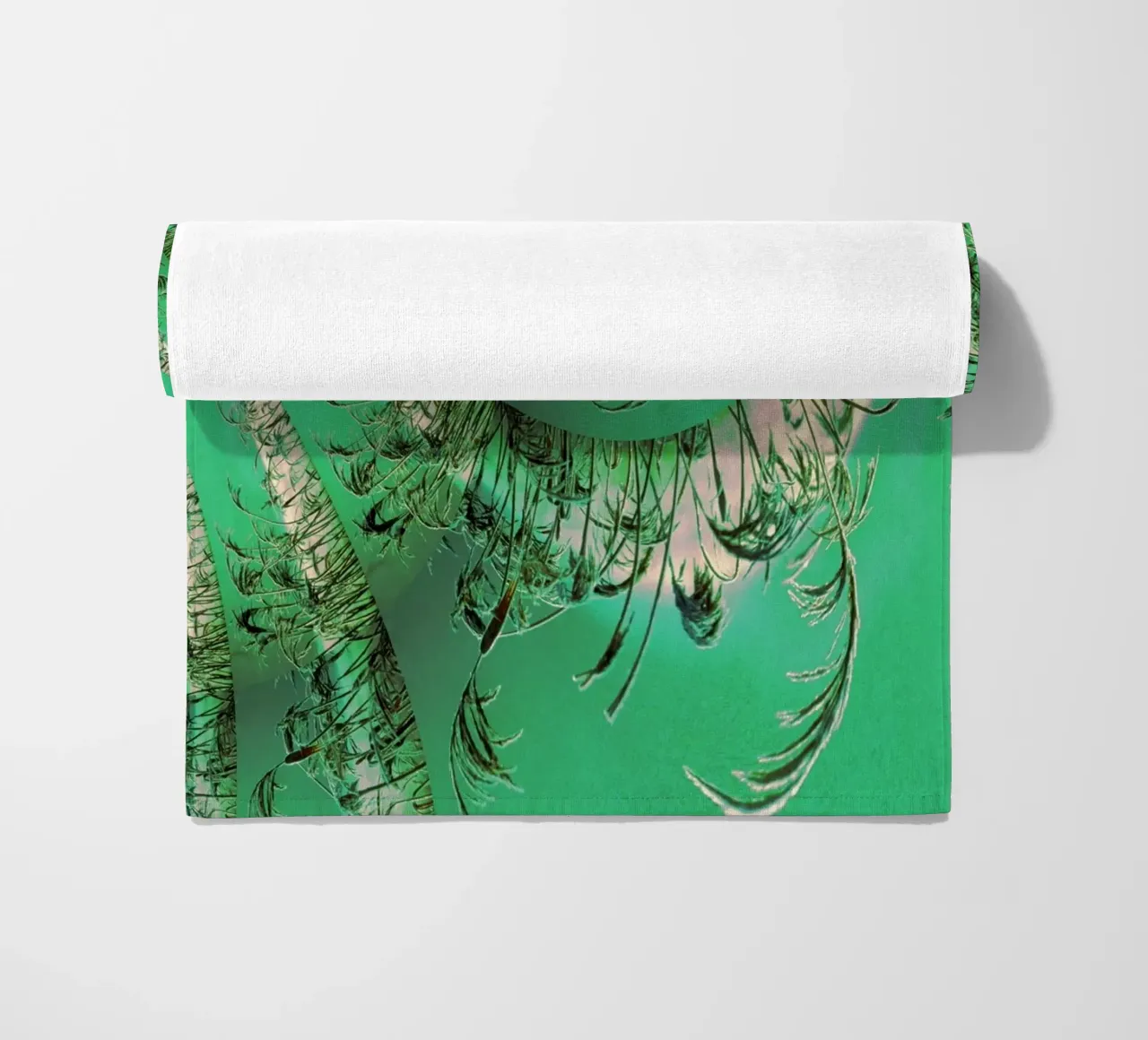 Abstract dynamic pattern in green and white. beach towel by Something for you