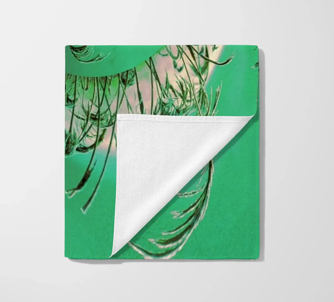 Abstract dynamic pattern in green and white. beach towel by Something for you