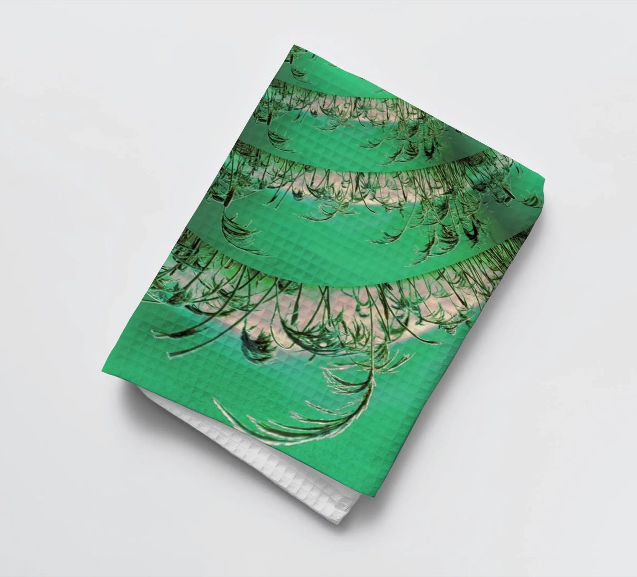 Motif dynamique abstrait en vert et blanc. torchon de Something for you